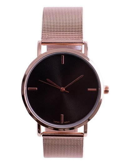 Жіночий годинник Michael John Lyssa Gold Bracelet / Black Dial