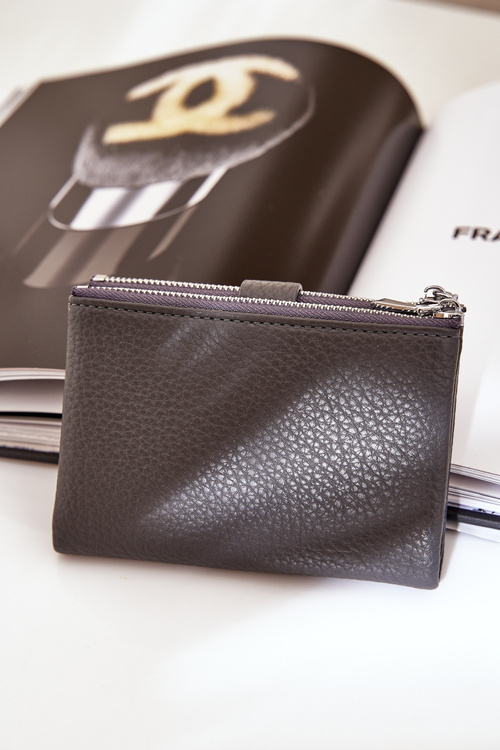 Еко Шкіряний Гаманець Жіночий Темно-Сірий Bronica