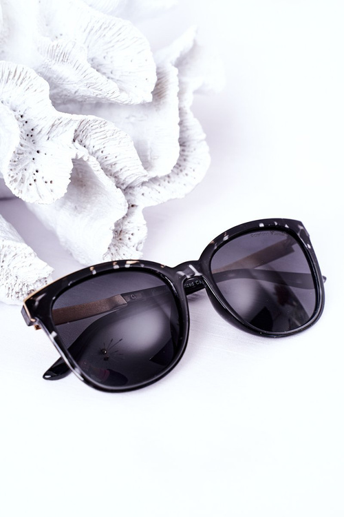 Жіночі поляризаційні сонцезахисні окуляри мармурового чорного кольору