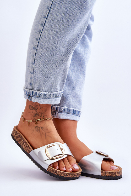 Жіночі класичні тапочки на корковій підошві Silver Noa