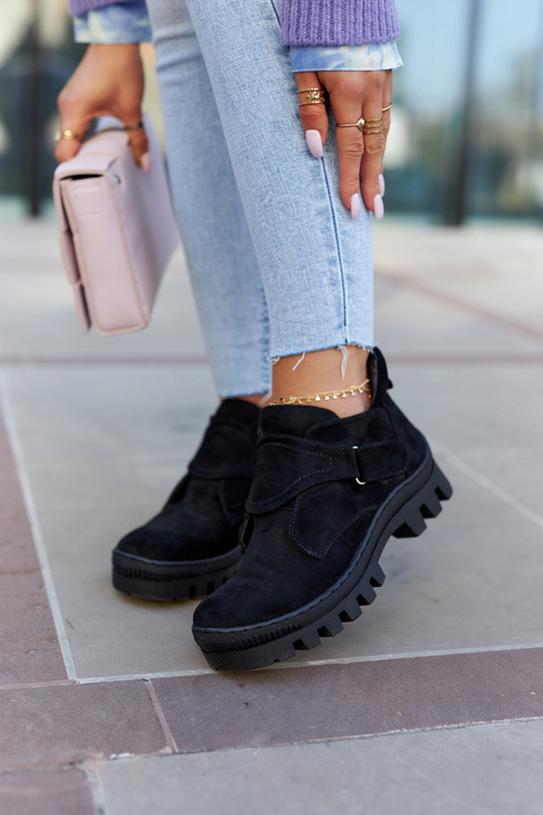 Замшеві чоботи на блискавці світло-чорні Remgate