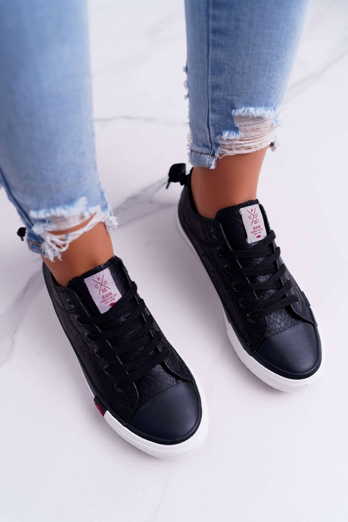 Жіночі джинсові кросівки чорні DD2R4060