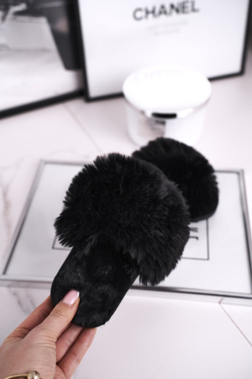 Дитячі тапочки з хутром Чорний сніжок