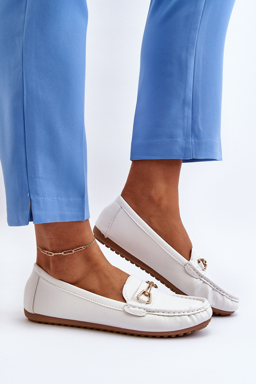 Жіночі класичні мокасини з декором Білий Ainslee