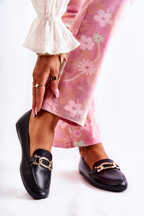 Шкіряні лофери з декором Black Millario