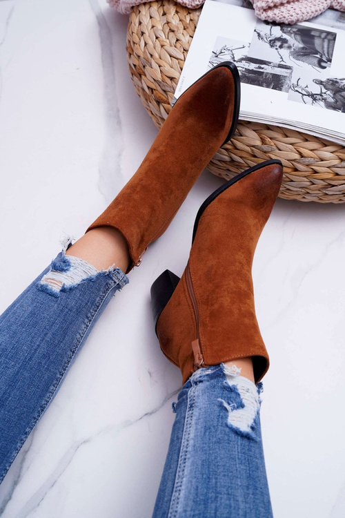 Жіночі чоботи на шпильці замшеві Camel Niki