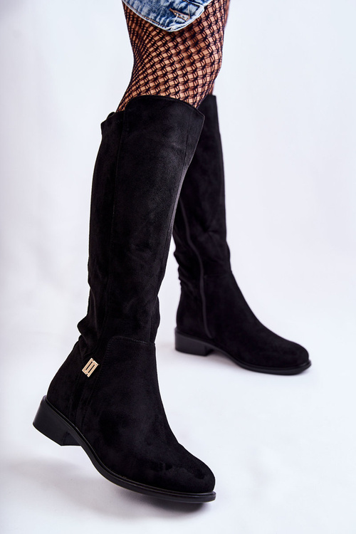 Чорні замшеві чоботи Giulia