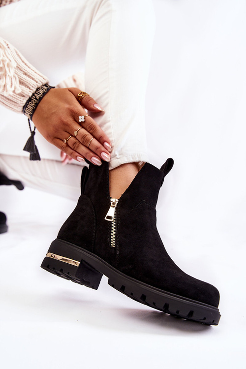 Замшеві черевики з вирізами Black Klarissa