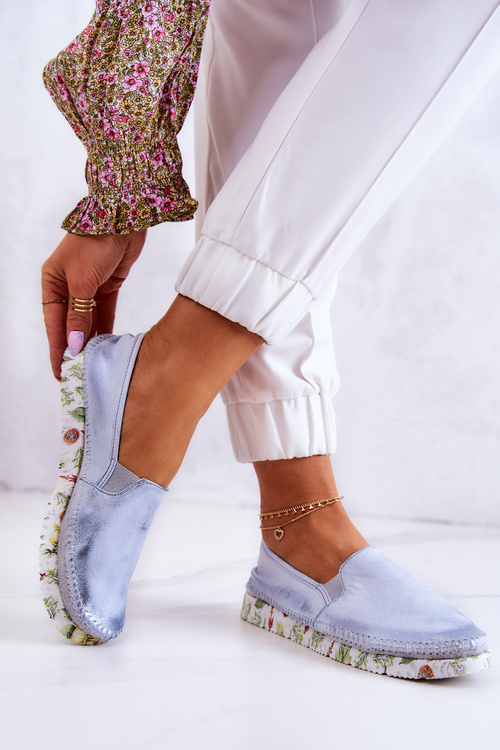 Жіночі шкіряні туфлі Maciejka 03512-40 Світло-блакитні