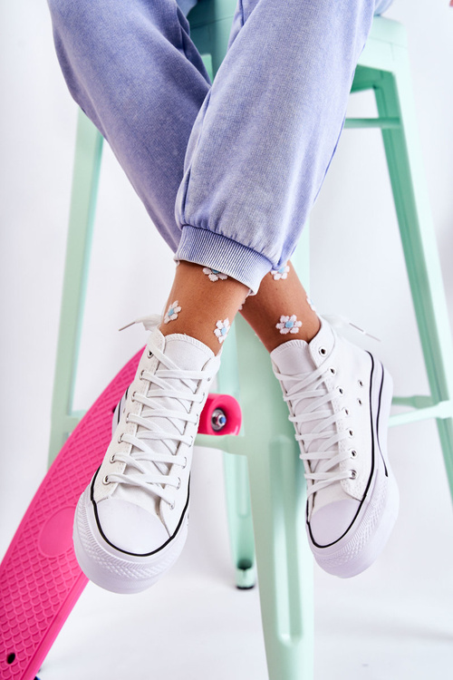 Класичні високі кросівки білі Volterro