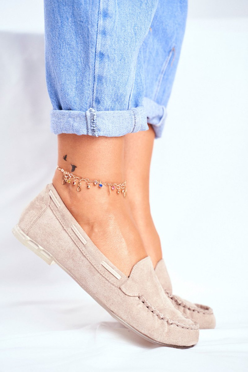 Жіночі замшеві бежеві мокасини Sergio Leone MK722