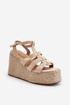 Босоніжки на танкетці з плетеними деталями Beige Gnosis