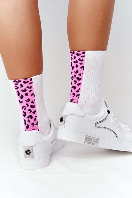 Жіночі шкіряні кросівки BIG STAR HH274075 біло-сріблясті