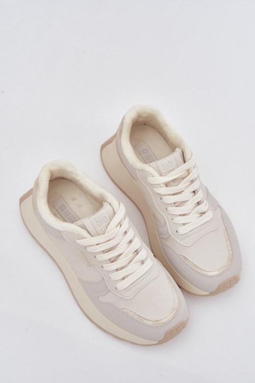 Утеплені жіночі кросівки на платформі Big Star SS274008 HI-POLY SYSTEM світло-бежеві