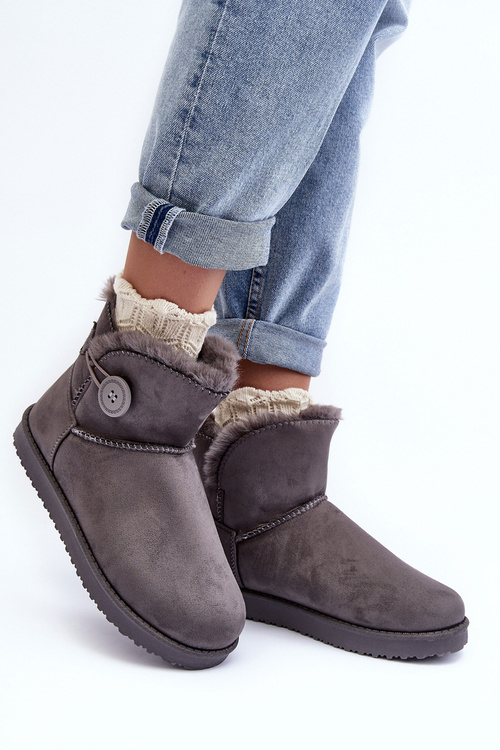 Жіночі зимові черевики з декором сірий Siriol