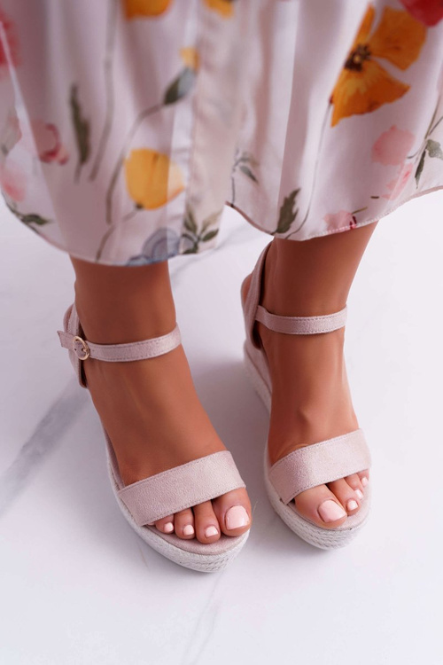 Жіночі босоніжки на платформі льон бежеві Liviana