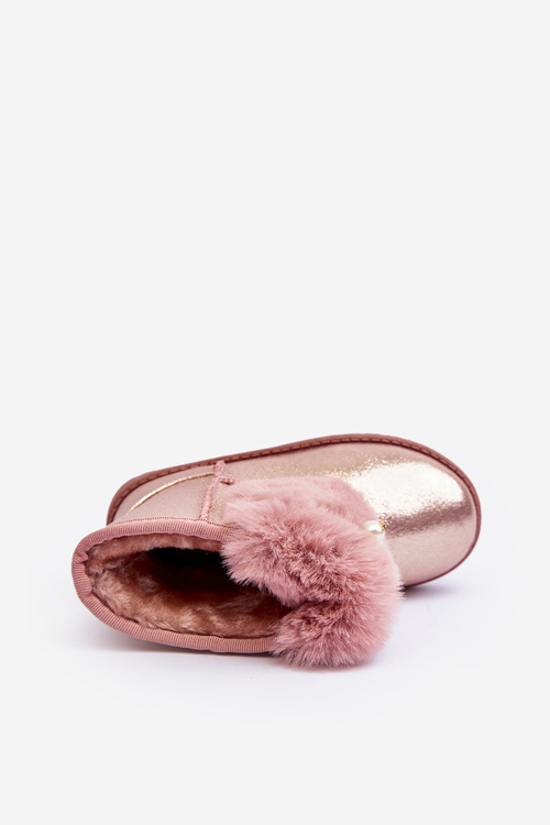 Дитячі снігові черевики на пухнастій підкладці, рожеві Hasiba