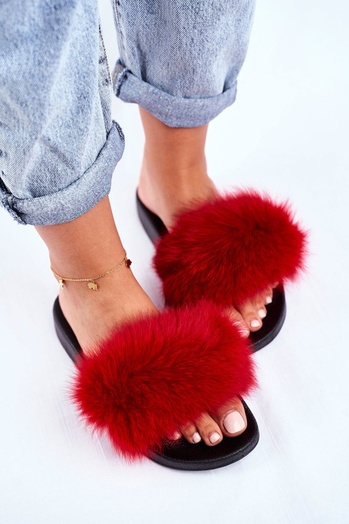 Жіночі шорти з натуральним хутром червоні Bushido