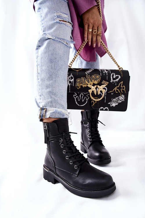 Високі черевики робочі з повзунками Black Maisa