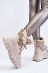 Чоботи жіночі на шнурівці світло-бежеві Merron