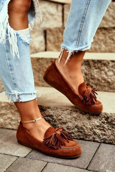 Жіночі лофери Maciejka Leather Camel 04830