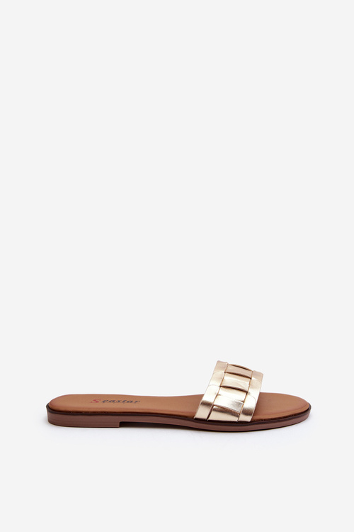 Жіночі класичні плоскі босоніжки Gold Namrita