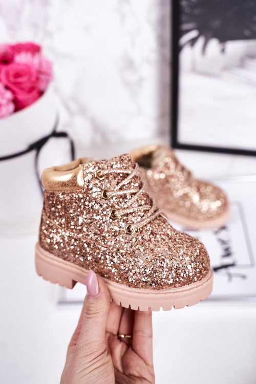 Дитячі утеплені блискучі чоботи Rose Gold Mermaid