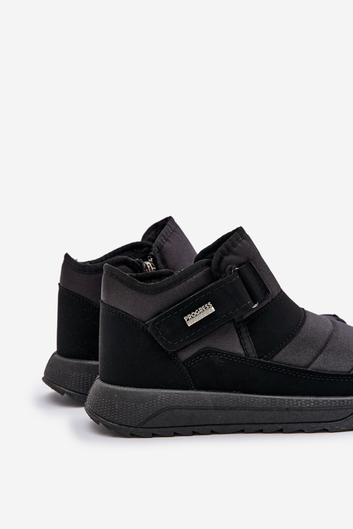 Утеплені чоловічі зимові черевики Snow Boots Black Progress PROGJ-22-153
