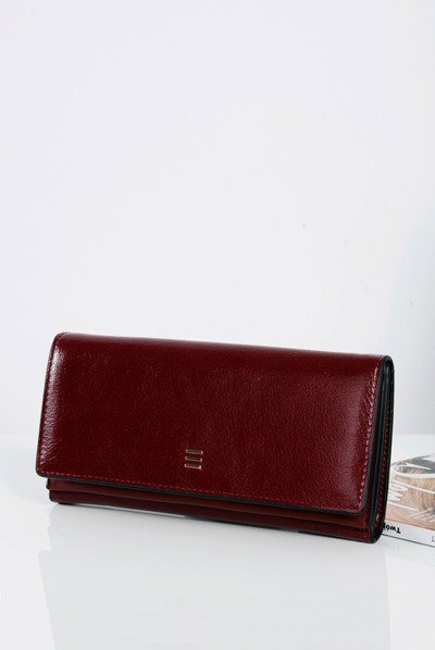 Великий жіночий бордовий модний гаманець