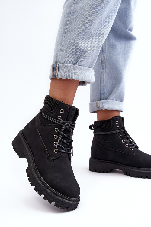 Жіночі чорні джинси з хрестиком у підкладці MM2R4012C