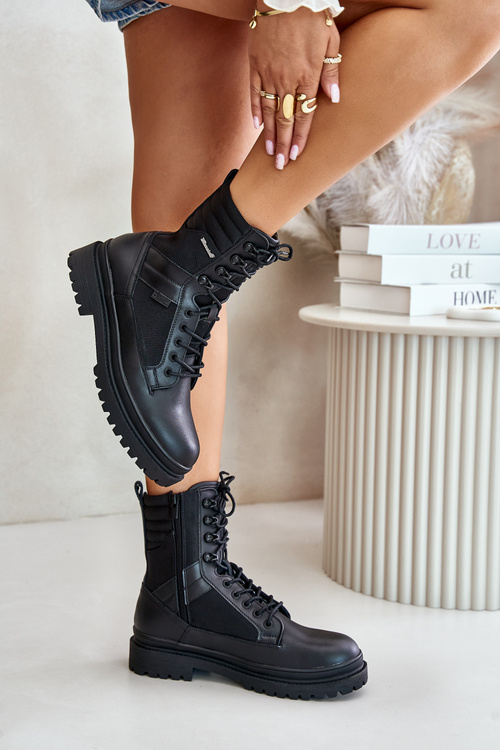 Чоловічі шкіряні ботильйони утеплені Big Star OO174164 Чорні