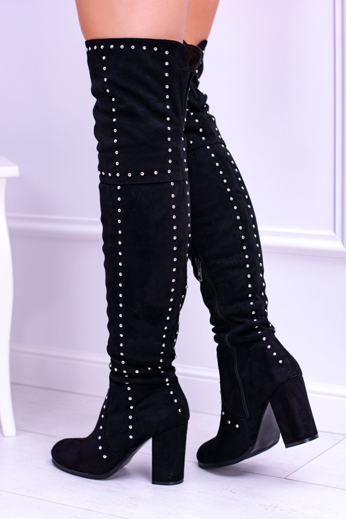 Чорні замшеві чоботи Musketeers Studs Almo