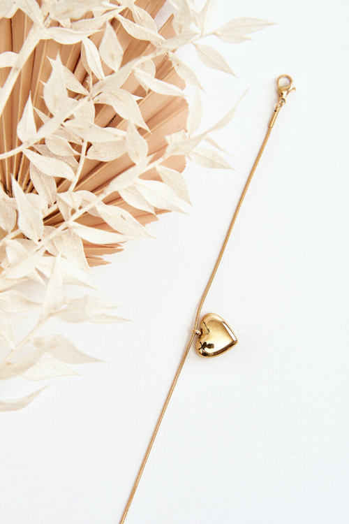 Жіночий золотий браслет з сердечком