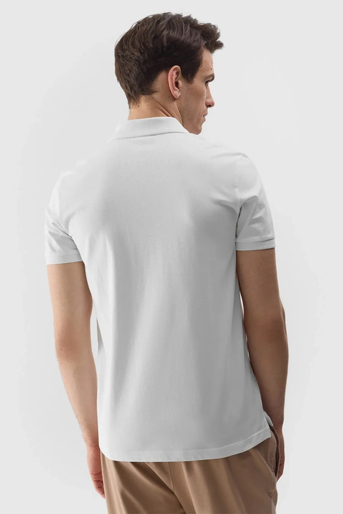 Чоловіча звичайна сорочка поло з логотипом 4F біла 4FWMM00TPTSM316-10S