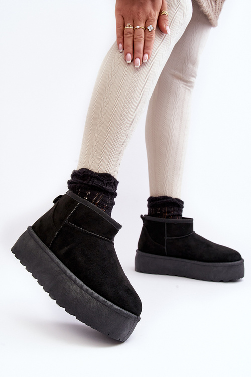 Жіночі зимові черевики на платформі Black Mennja