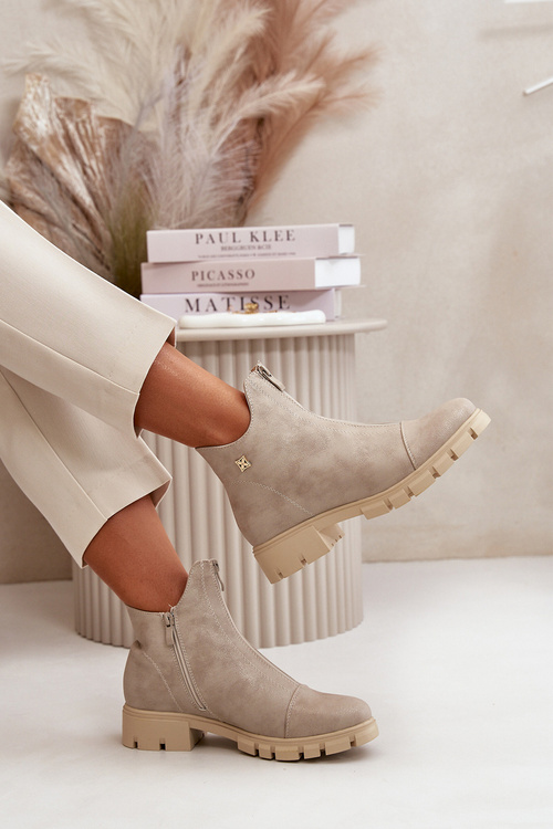 Теплі жіночі черевики з ефектною екошкірою Gold Verietta