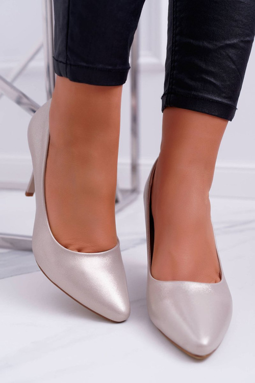 Жіночі туфлі на шпильці Sergio Leone 1399 Gold Greca