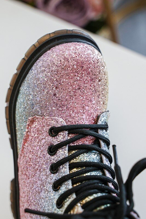 Дитячі блискучі пухнасті чоботи на підкладці з різнокольоровою блискавкою Saussa