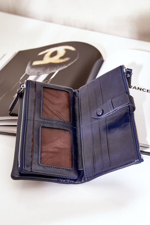 Жіночий Гаманець З Еко Шкіри Темно-Синій Irinda