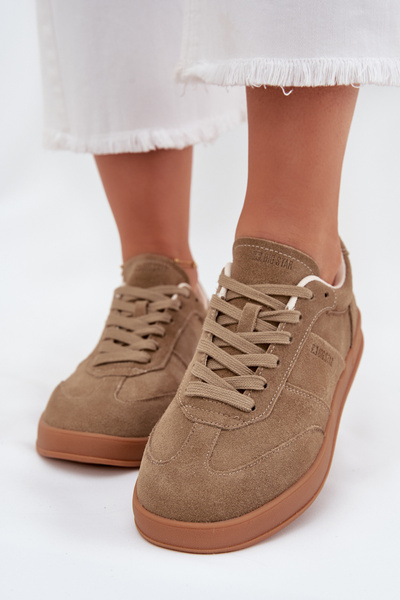 Замшеві кросівки для жінок Big Star SS274675 HI-POLY SYSTEM Бежеві