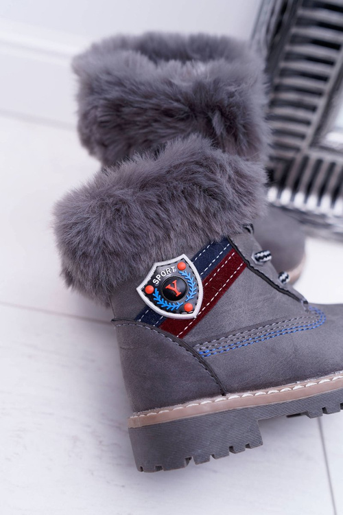 Дитячі чоботи для хлопчика на флісовій підкладці Trappers Grey Cobi