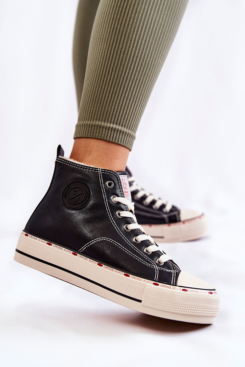 Жіночі високі утеплені кросівки Cross Jeans KK2R4042C Чорні