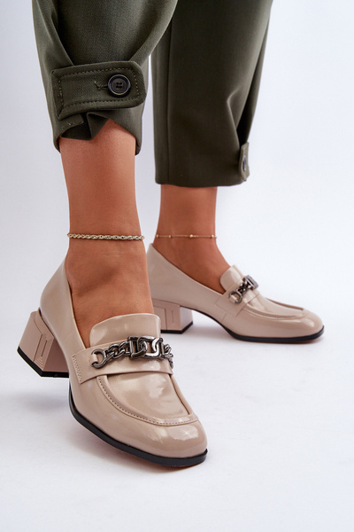 Бежеві лаковані туфлі S.Barski MR38-960