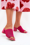 Жіночі Сандалі На Каблуку Тип Блок Фуксія Wenilan