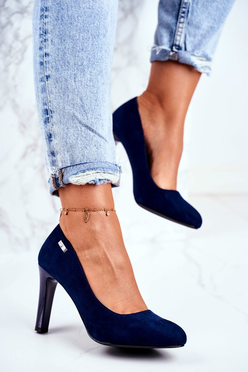 Жіночі замшеві туфлі на шпильці Sergio Leone Navy Blue Campbell