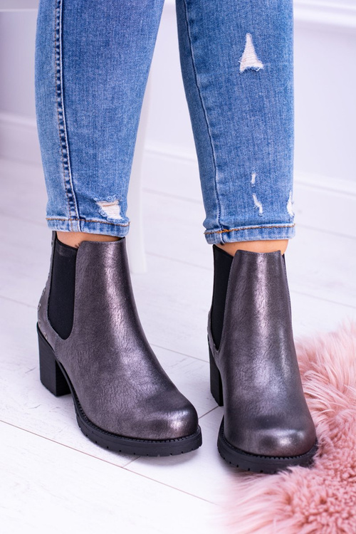 Темно-сірі черевики Megusto на шпильці Sergio Leone