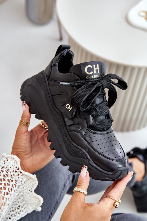 Жіночі шкіряні кросівки CheBello 4583 Чорні