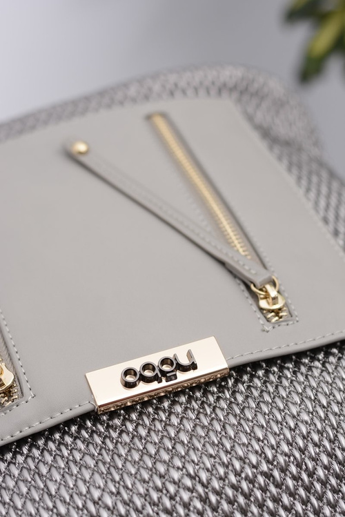 Жіноча велика сіра срібляста сумочка Nobo