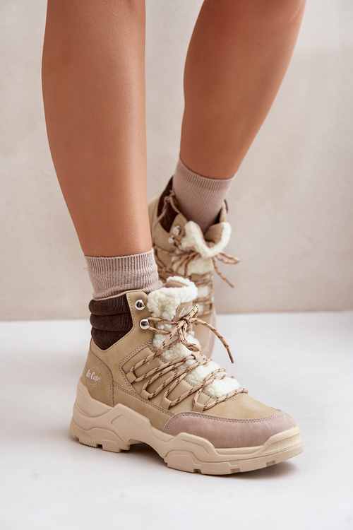 Утеплені жіночі ботильйони бежеві Lee Cooper LCJ-24-03-3059L