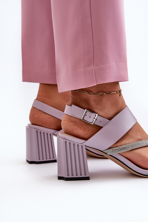 Жіночі елегантні босоніжки на шпильці фіолетові D&A MR38-549